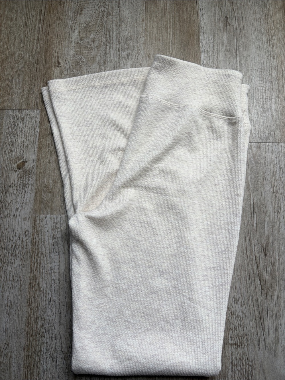 Women’s Jockey Cream Oatmeal Waffle Knit Flare Lounge Pant - Picture 6 of 6